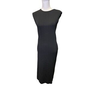 YOSHIE INABA Cotton Nylon Sleeveless Maxi Dress Size S/M Black a24